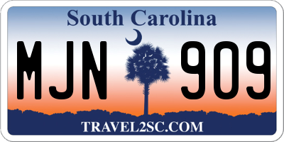 SC license plate MJN909