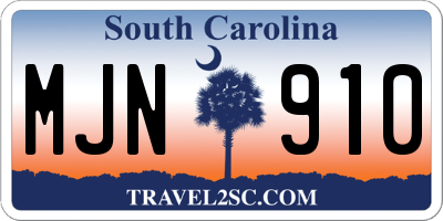 SC license plate MJN910