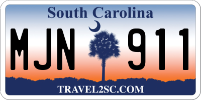 SC license plate MJN911