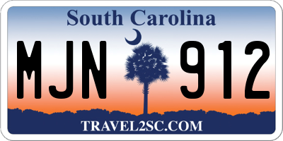 SC license plate MJN912