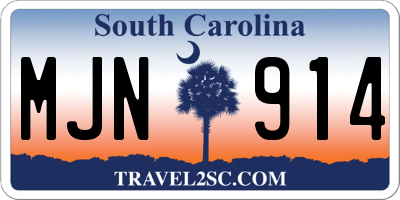 SC license plate MJN914
