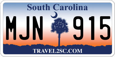 SC license plate MJN915