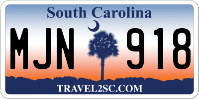 SC license plate MJN918