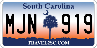 SC license plate MJN919