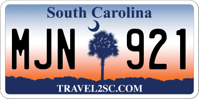 SC license plate MJN921