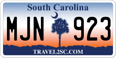 SC license plate MJN923