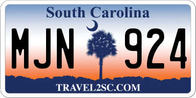 SC license plate MJN924
