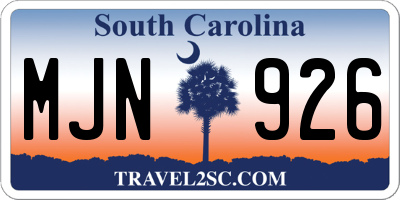 SC license plate MJN926