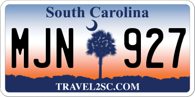 SC license plate MJN927