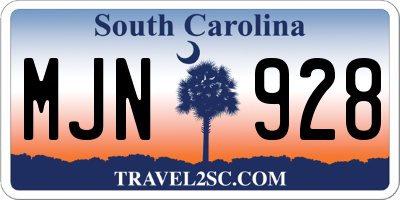 SC license plate MJN928