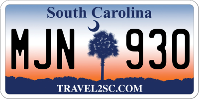 SC license plate MJN930