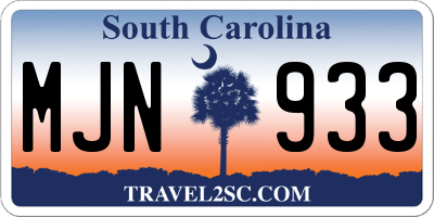 SC license plate MJN933