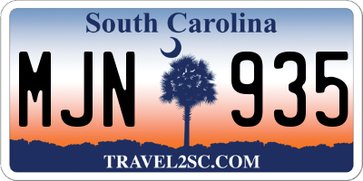 SC license plate MJN935