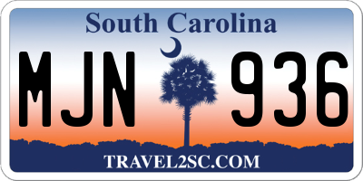 SC license plate MJN936
