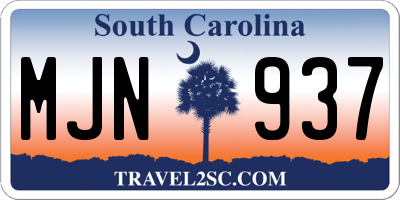 SC license plate MJN937
