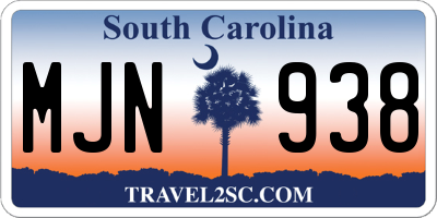 SC license plate MJN938
