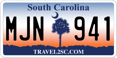 SC license plate MJN941
