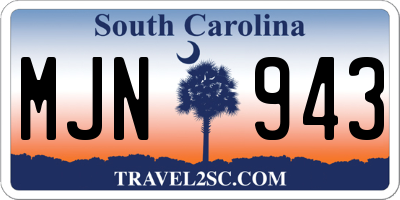 SC license plate MJN943