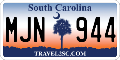 SC license plate MJN944