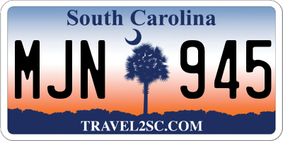 SC license plate MJN945