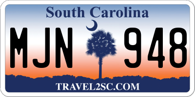 SC license plate MJN948