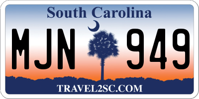 SC license plate MJN949