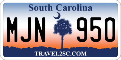SC license plate MJN950