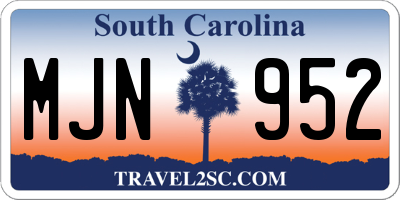 SC license plate MJN952