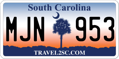 SC license plate MJN953