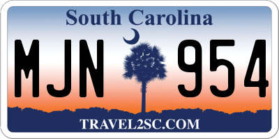 SC license plate MJN954
