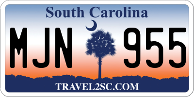 SC license plate MJN955