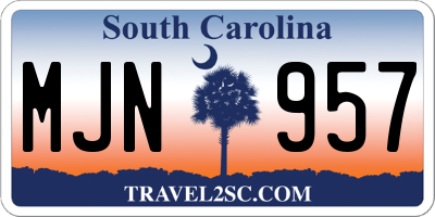 SC license plate MJN957