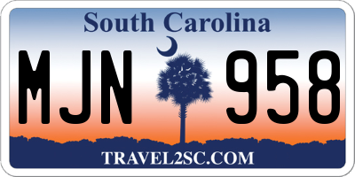 SC license plate MJN958