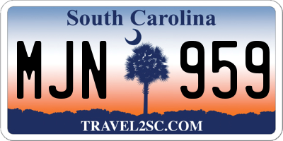 SC license plate MJN959