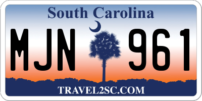 SC license plate MJN961