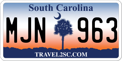 SC license plate MJN963