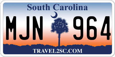 SC license plate MJN964