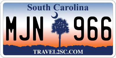 SC license plate MJN966