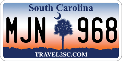 SC license plate MJN968