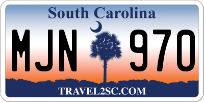 SC license plate MJN970