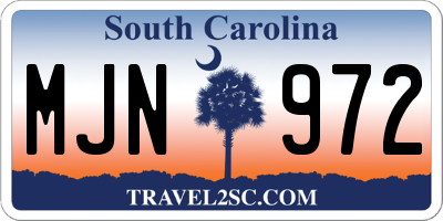 SC license plate MJN972