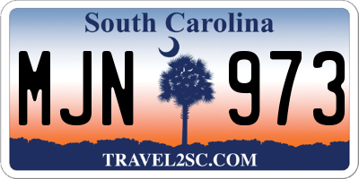 SC license plate MJN973