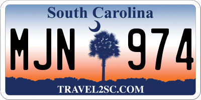 SC license plate MJN974