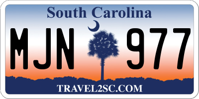 SC license plate MJN977