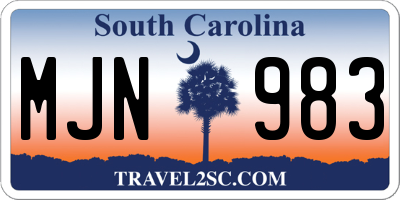 SC license plate MJN983
