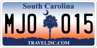 SC license plate MJO015