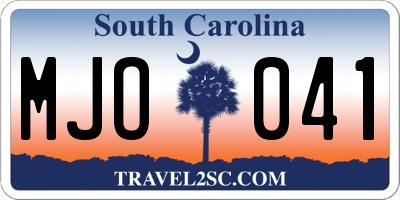 SC license plate MJO041