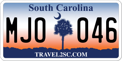 SC license plate MJO046