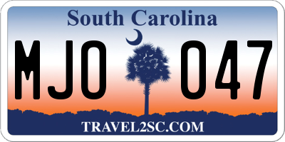 SC license plate MJO047