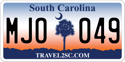 SC license plate MJO049